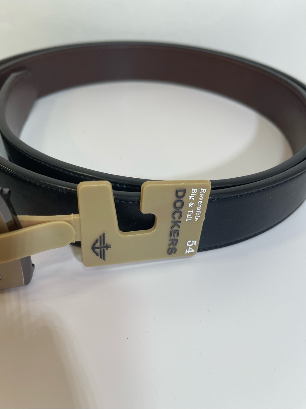 Dockers Big & Tall 54 Men's Genuine Leather Belt New Reversible Black/Brown